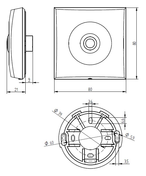 Quadratischer Klingeltaster aus Edelstahl mit zentralem Druckknopf und weiß beleuchtetem LED-Ring, frontal aufgenommen.