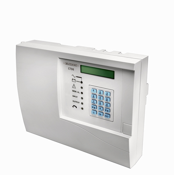 Weißes, rechteckiges PSTN Telefonwählgerät mit LCD-Display und Tastenmodul