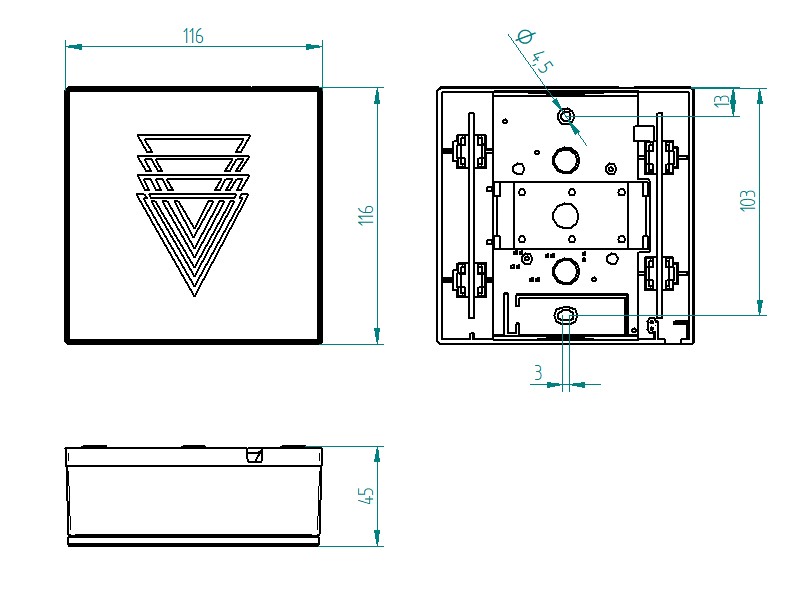 Elektromechanischer Zweiklang GONG 465A Bw Polygon in Messingoptik GONG 465A Bw/me-p