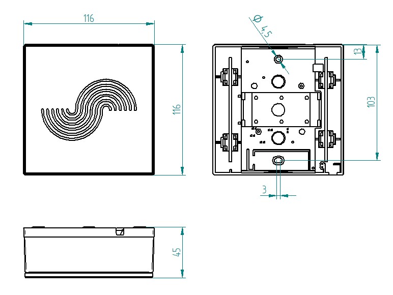 Elektromechanischer Zweiklang GONG 465A Bw Curves in Messingoptik GONG 465A Bw/me-c