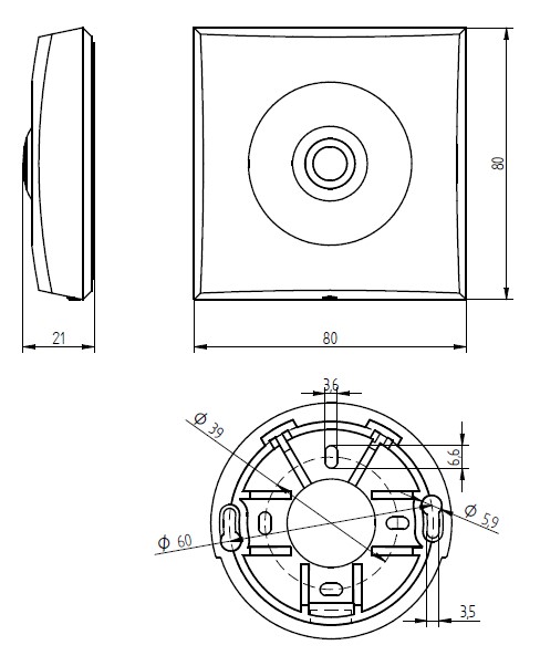 Quadratischer Klingeltaster aus Edelstahl mit gebürsteter Oberfläche und zentrischem Druckknopf, frontal aufgenommen.